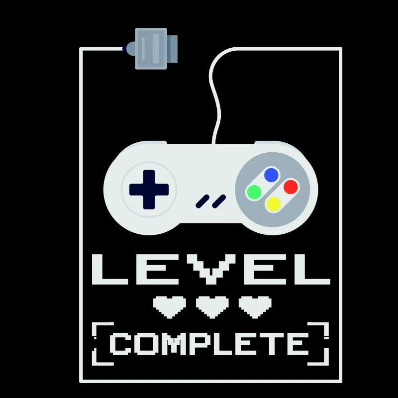 Super NES Controller Level Completed Gaming Design