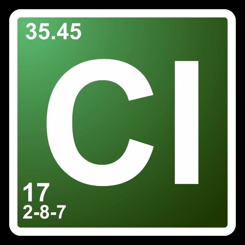 Cl - élément de chimie du chlore 17