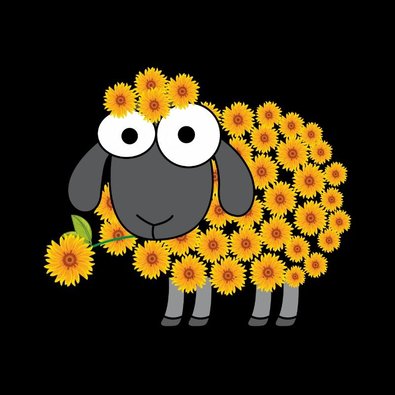 Conception de fleur de mouton pour un amoureux des moutons