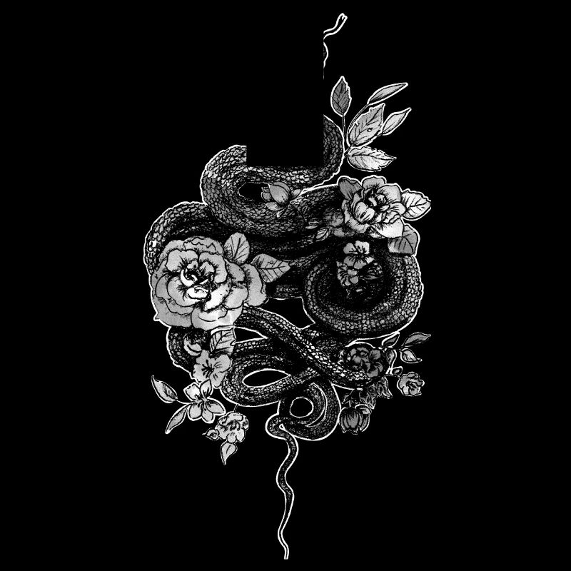 Serpent - Ball Python - Retro Tattoo Look