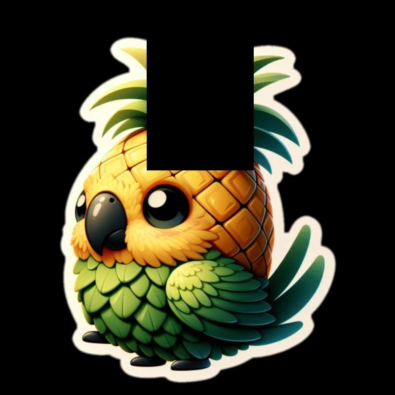 Mignon petit perroquet comme l’ananas