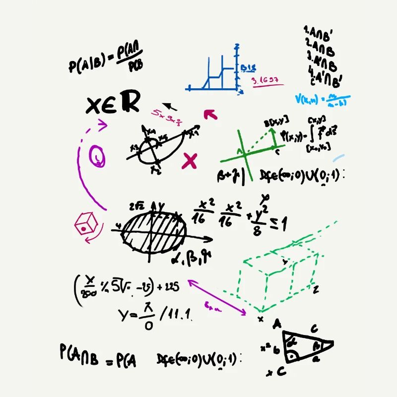 Math Complex Mathematical blackboard with formulas