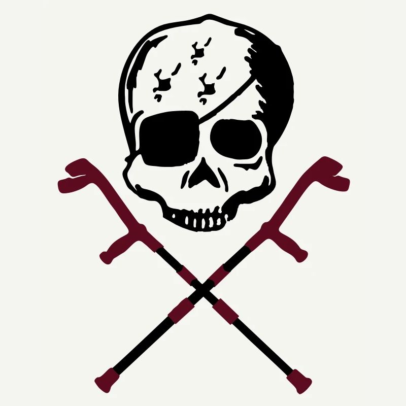 crutches skull
