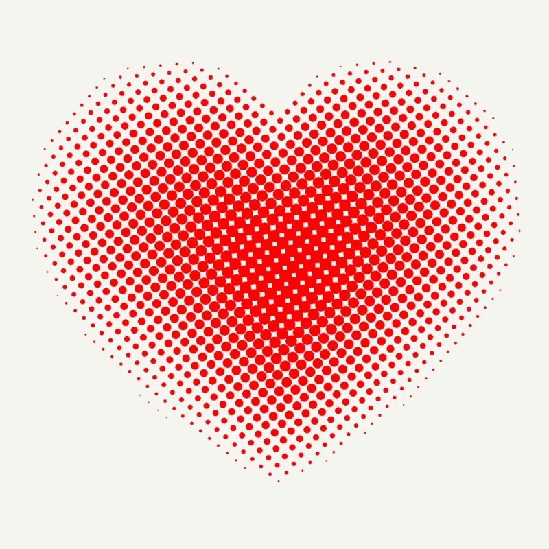 Rotes punkte Herz