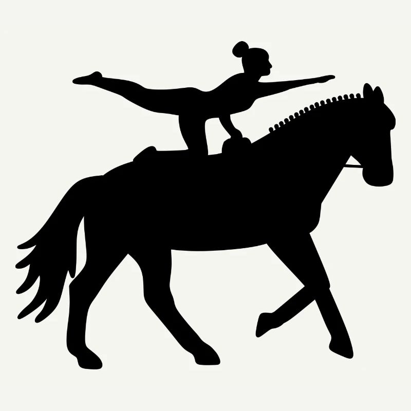 Vaulting - drapeau - cheval équestre