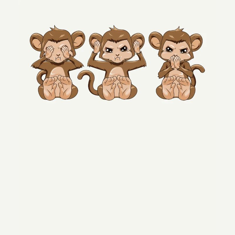 3 monkeys see nothing hear say monkey gift