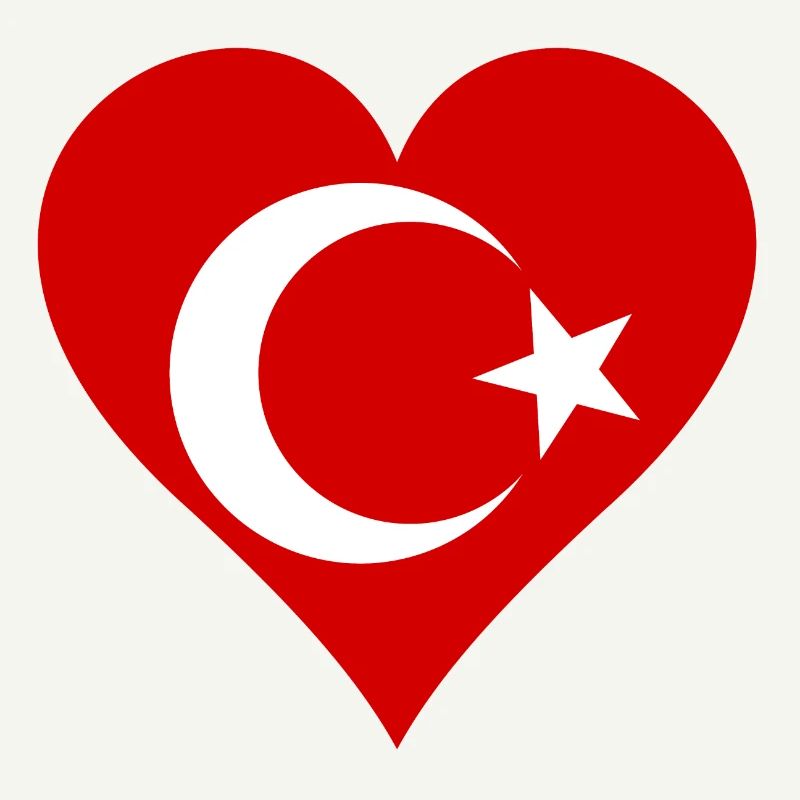 Drapeau turc comme coeur