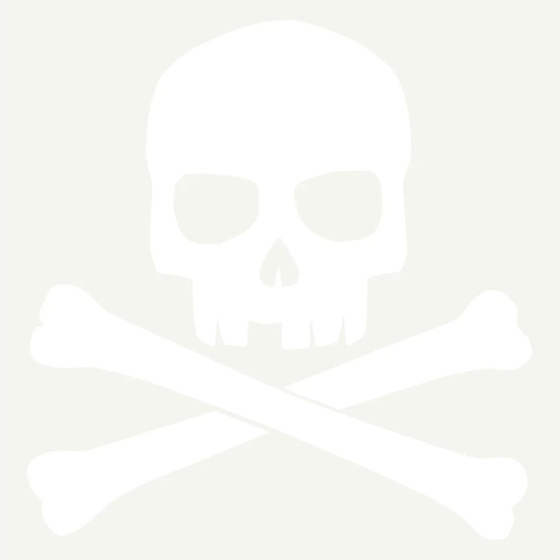 White skull with crossed bones. Skull