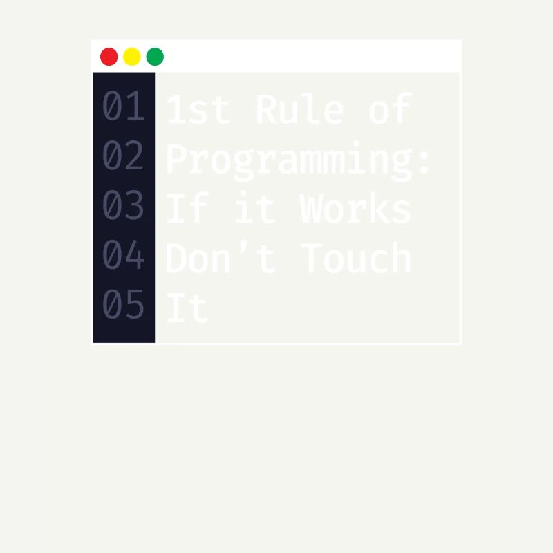 1ère règle de programmation du codage du programmeur