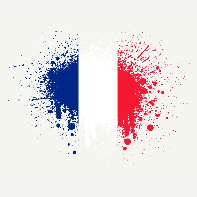 France Drapeau Éclaboussures de couleur