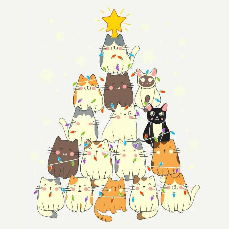 Mignon Chats Arbre de Noël Drôle
