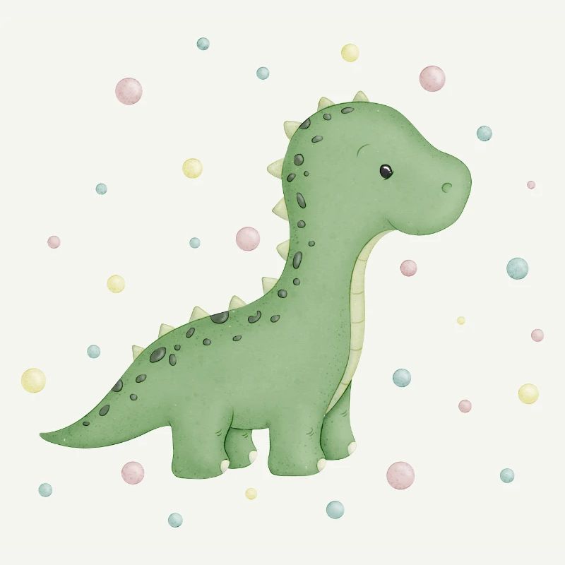 dino mignon avec des points