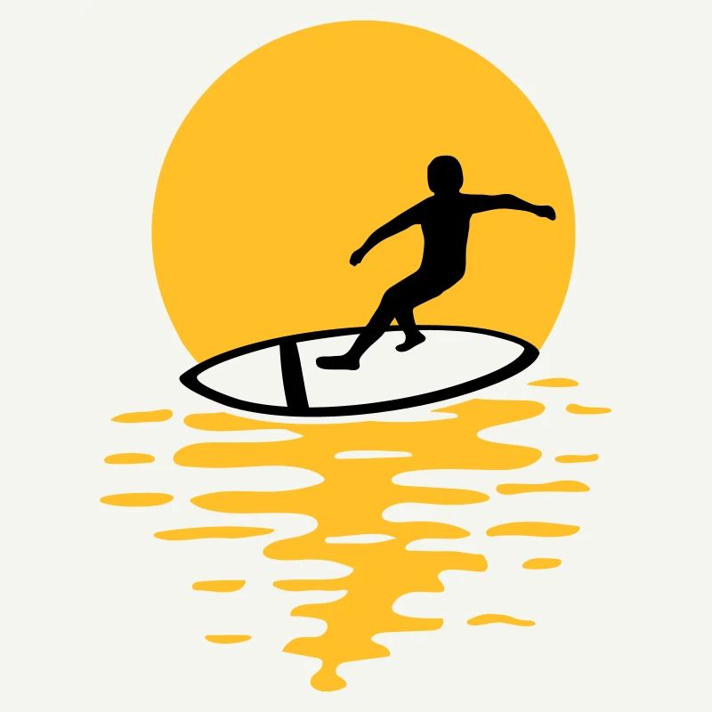 Surfeurs du soleil du soir