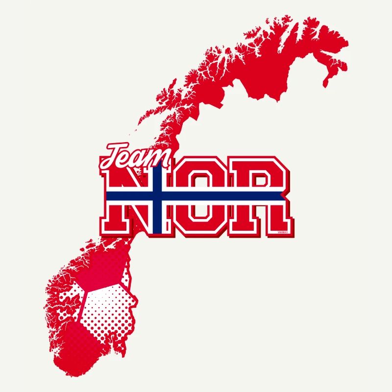 Team NOR Map Norway with Ball Pattern