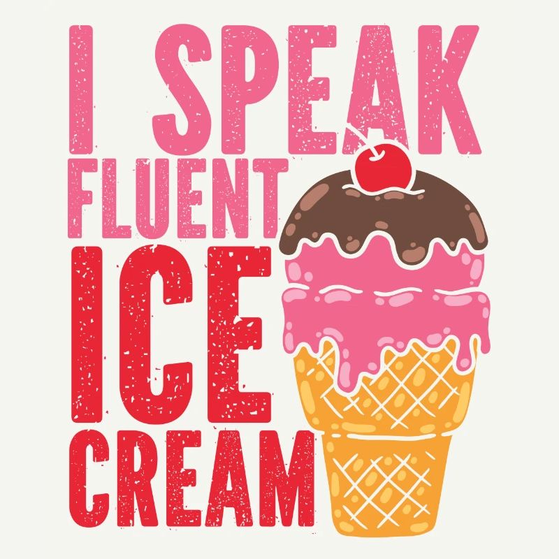 Crème glacée Cone Sundae Je parle