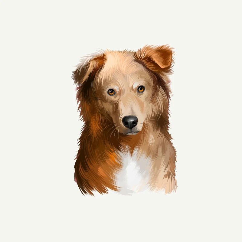 Illustration de l’aquarelle de chien de berger basque