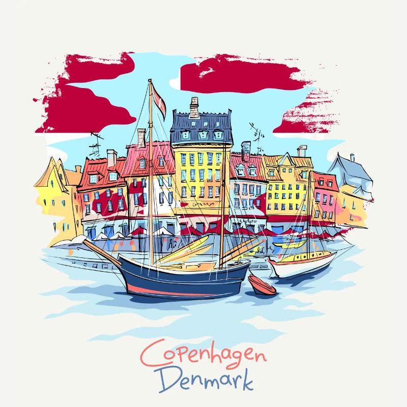 Dänemark Kopenhagen dänisch Danmark Tshirt