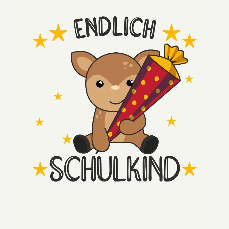 Endlich Schulkind Reh Schultüte Schule Einschulung