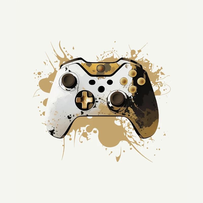 Golden Premium Gaming Controller Splash Art