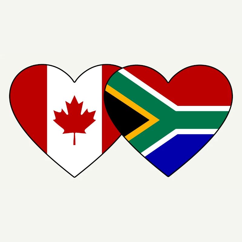 Cœur de drapeau du Canada et de l’Afrique du Sud