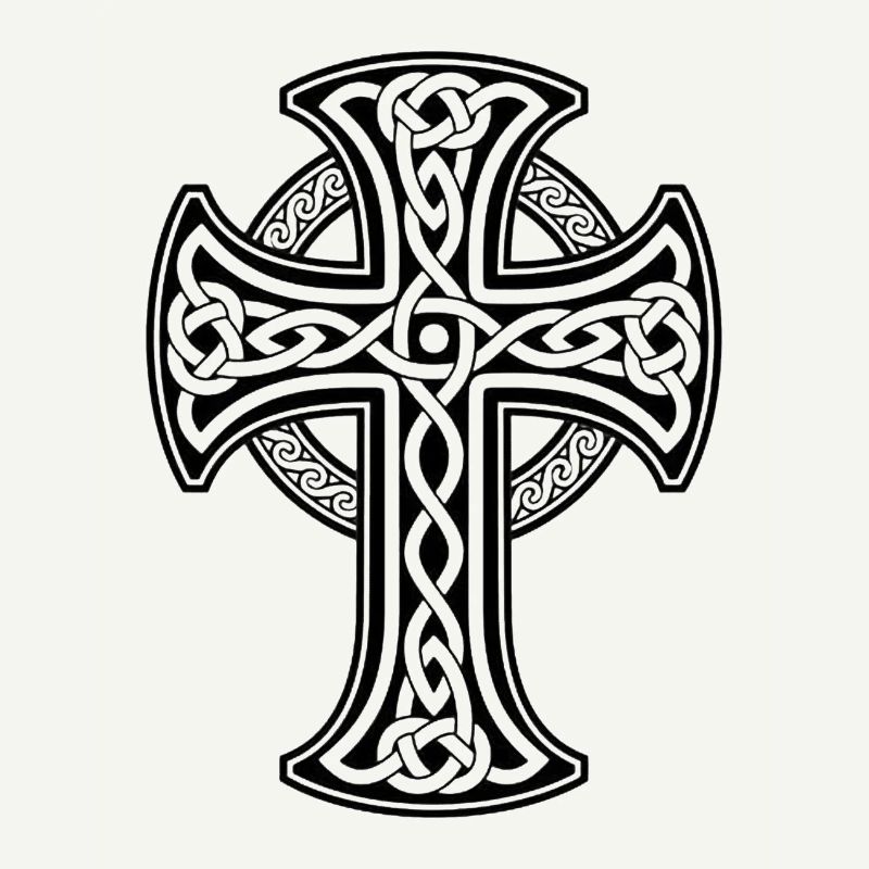 Black Celtic cross with circular braid