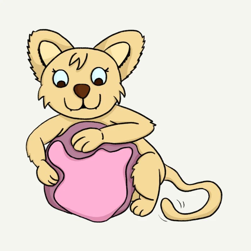 Kitten playing with ball