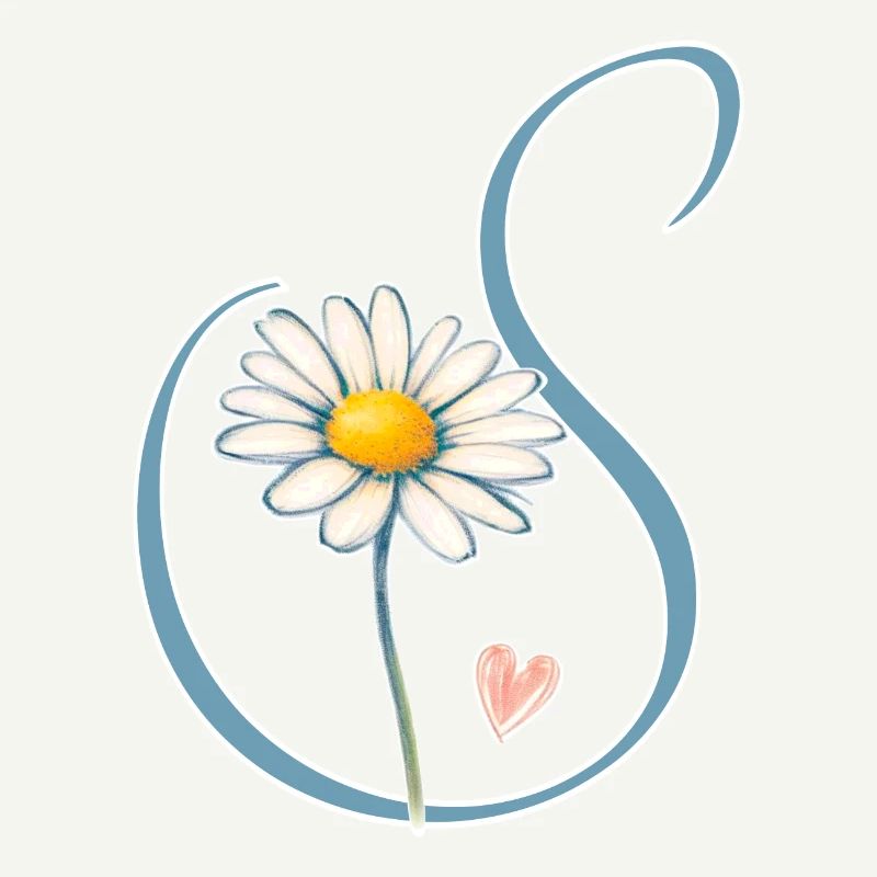 Buchstabe S Gänseblümchen Herz