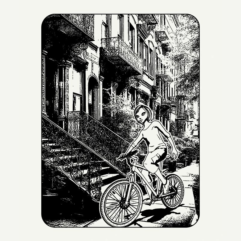 Image de bande dessinée de New York : un design distinctif pour les motards