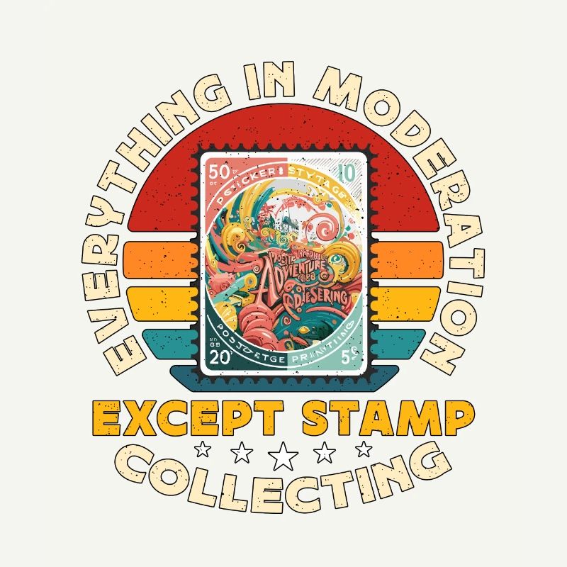 Stamp Collector Everything In Moderation Collector