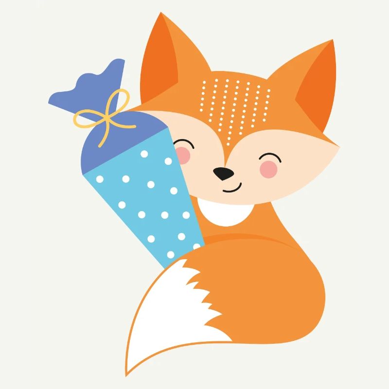 Fuchs mit Schultüte Einschulung