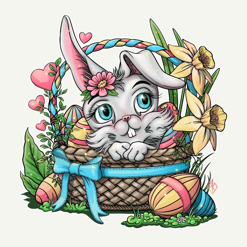 Easter bunny in a basket
