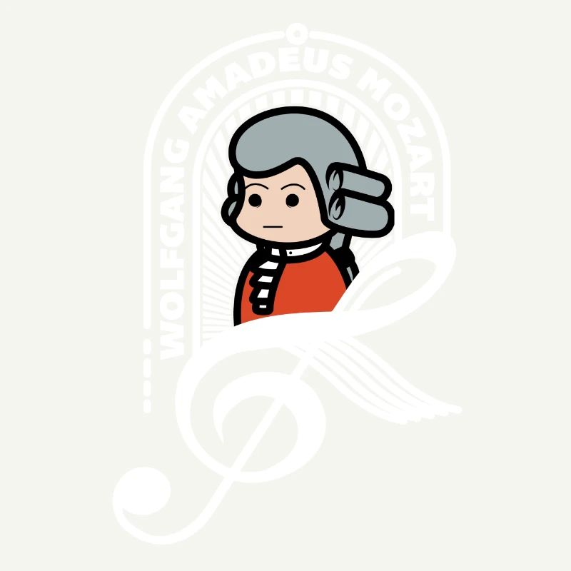 Mozart Süßes Porträt Note Weiß Cooles Geschenk