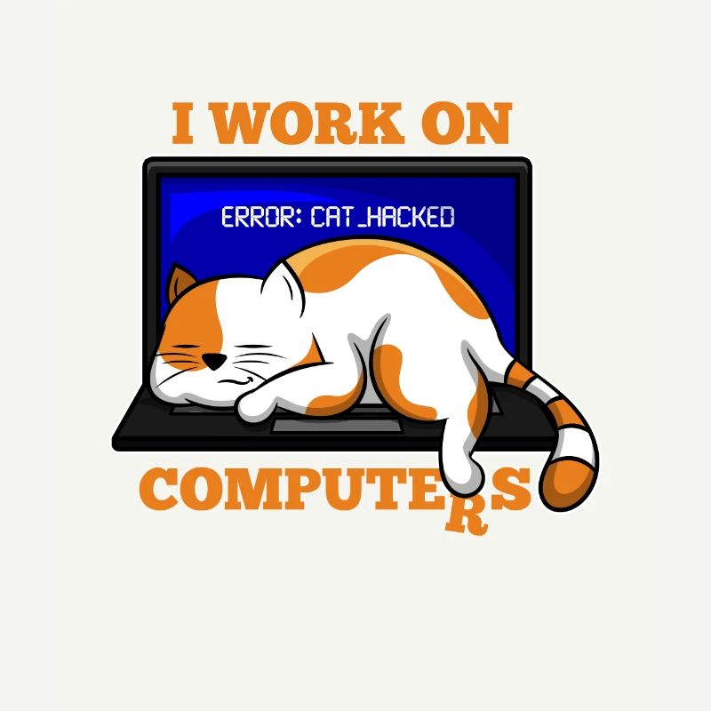 Chat et ordinateur cadeau de programmeur de piratage
