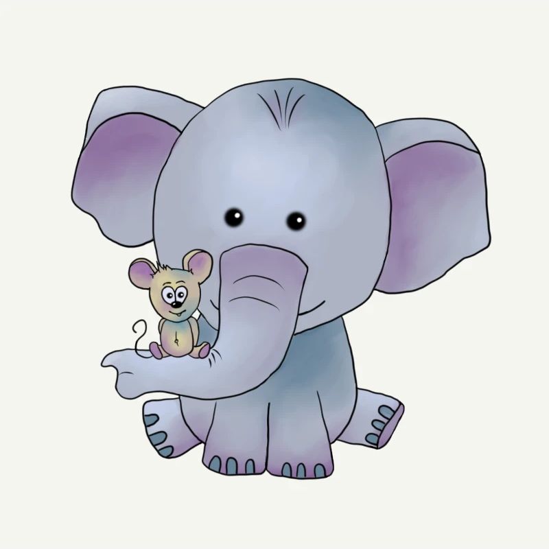 Elefant mit Maus