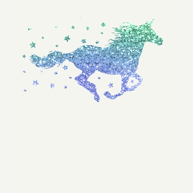 Einhorn Glitzer Damen Mädchen Geschenk Pferd