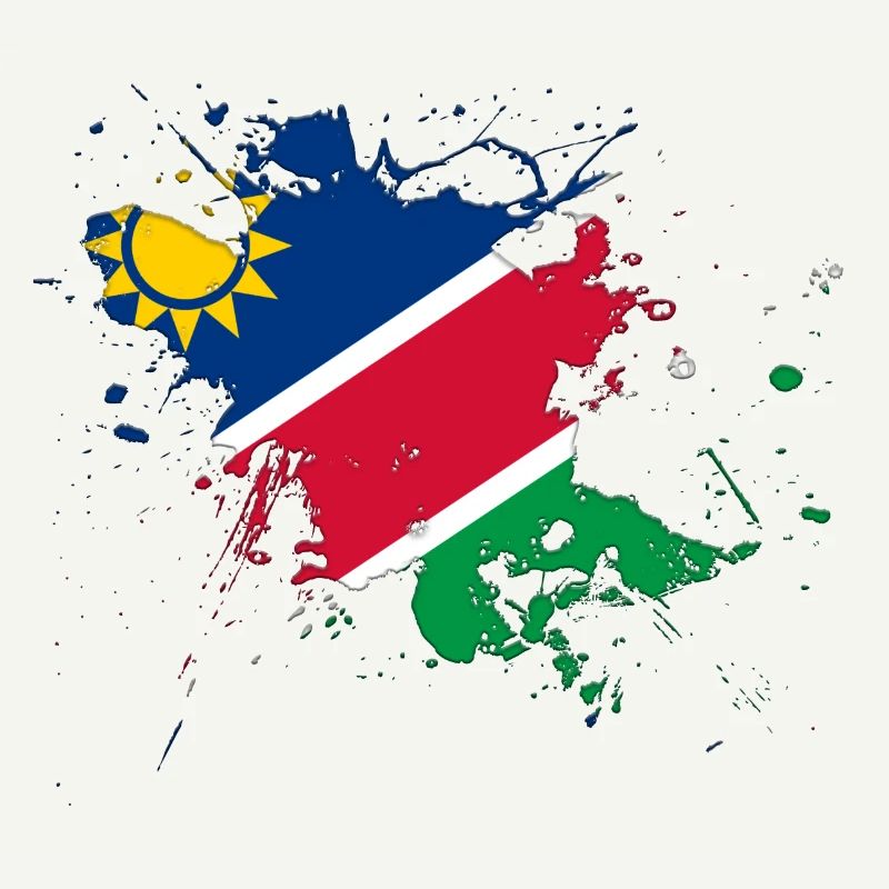 Namibia Flagge als Farbklecks