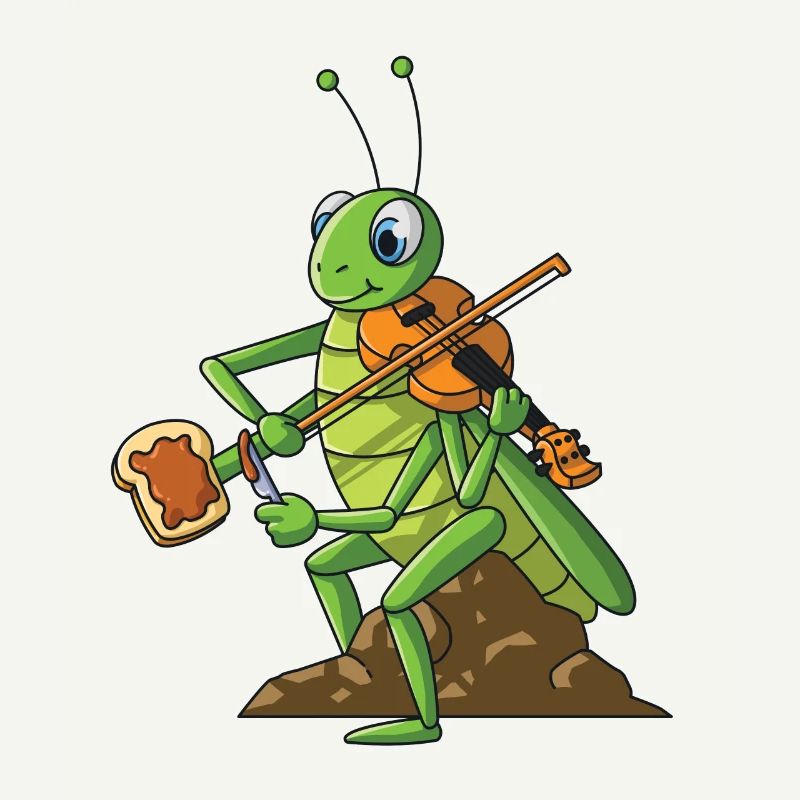 Violin cricket violin player multitasking bread