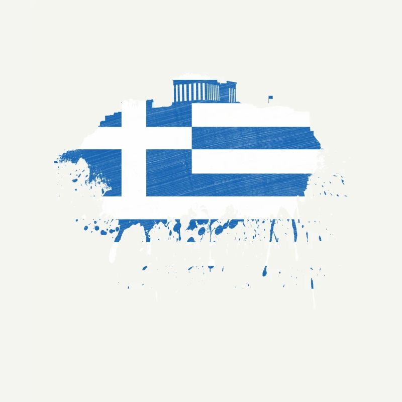 Athens Skyline Greece Flag Flag Acropolis