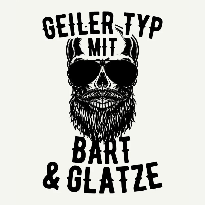 Geiler Typ Mit Bart & Glatze Glatzkopf Bartträger