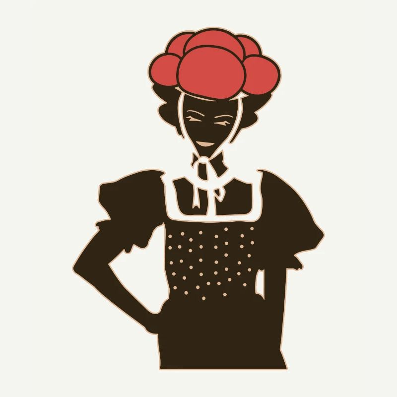 Mädchen Silhouette Geschenk Schwarzwald Bollenhut