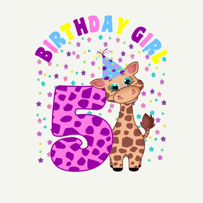 Kinder Geburtstag Mädchen 5 Jahre Alt Giraffe