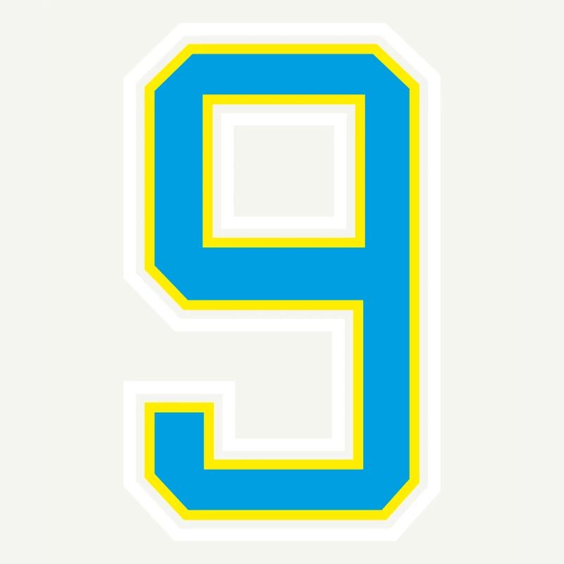 Number 9 Blue design