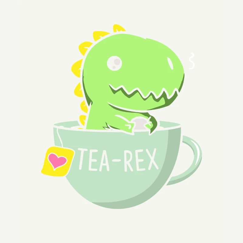 Tea Rex Cute Dinosaur TRex In A Tea Cup