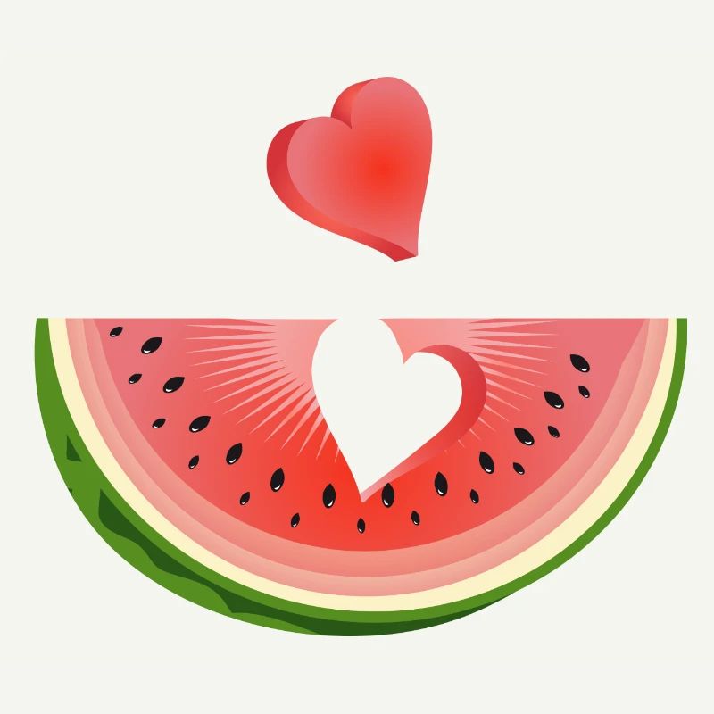 Stück einer Wassermelone mit Herz