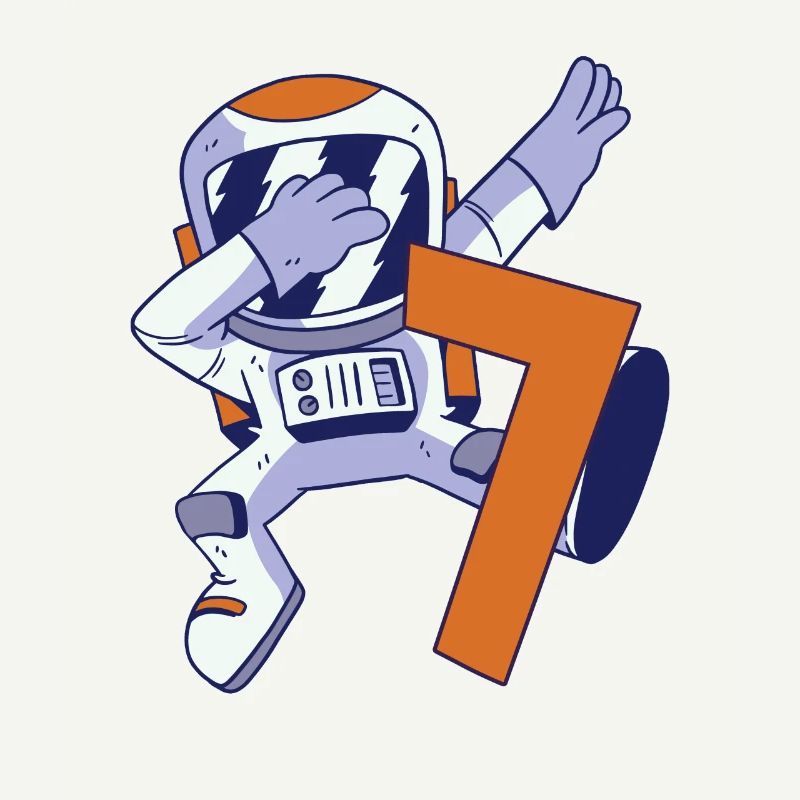 7ème anniversaire Astronaute 7 ans Galaxie spatiale