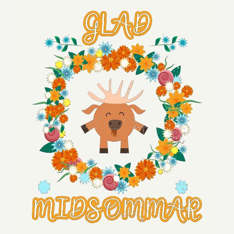 Midsommar Schweden Elch Blumen Mitsommer Geschenk