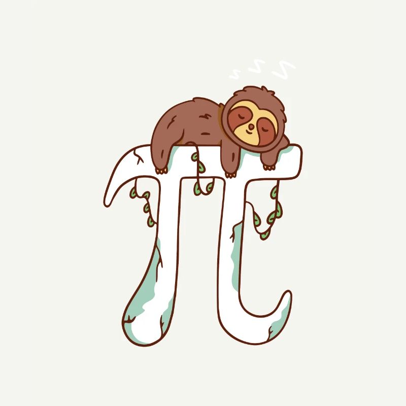Math Pi Sloth Professeur de mathématiques Étudiant Blague