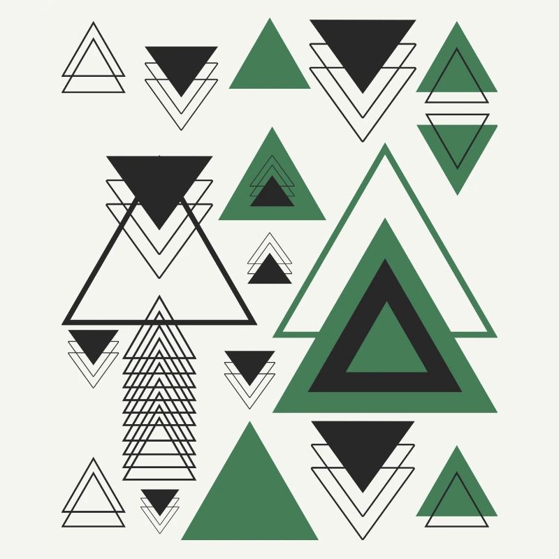 Triangles Minimalist Geometry Black Abstract Green