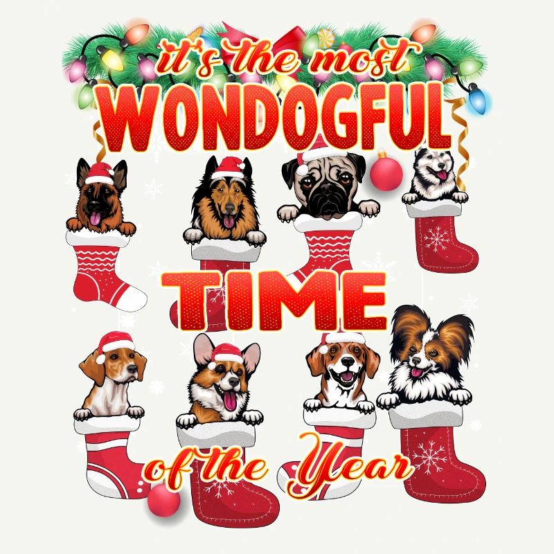 Période merveilleuse de l’année - Chiens mignons Noël