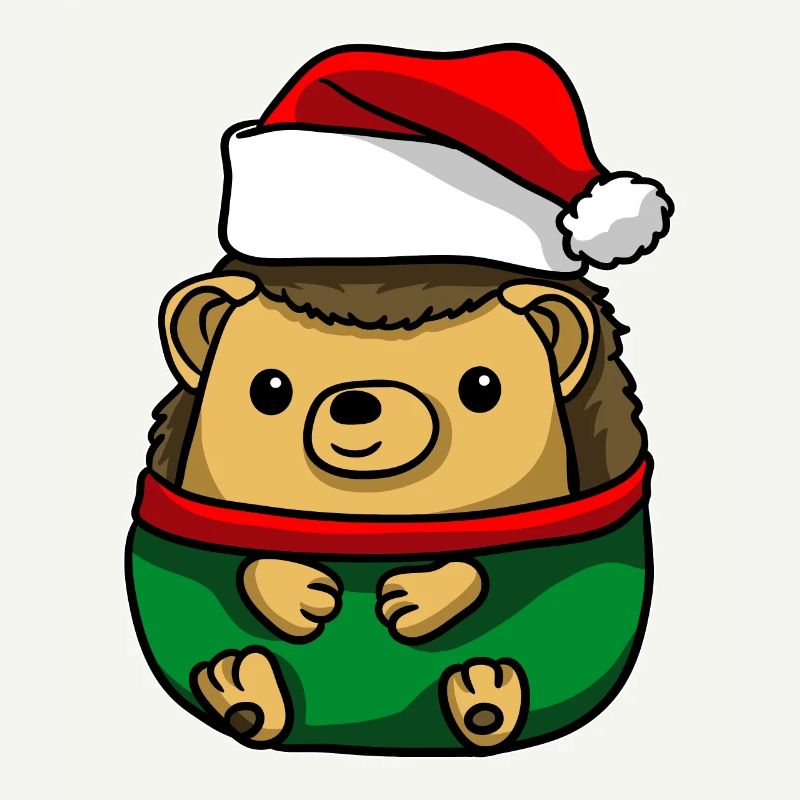 Hérisson avec pull de Noël